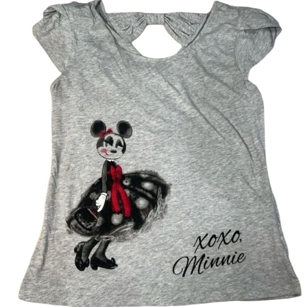DISNEY XXOO Minnie Mouse Fitted Cute Cutout with Bow T-shirt, Size Medium